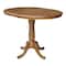 International Concepts Round 36 in Rd Top Pedestal Table, 12 in Leaf, 34.9 inH, Adjustable Height, Pecan, 36 W, 48 L, Wood K59-36RXT-6B - alternate 8